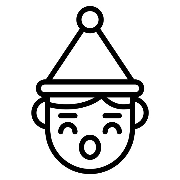 婴儿脸线图标，圣诞快乐和新年快乐的网页和移动设计图标。图片下载