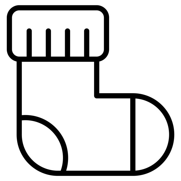 袜子线图标，圣诞快乐和新年快乐的网页和移动设计图标。图片下载