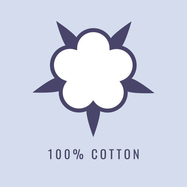 100%天然有机棉图标。矢量徽章，标志或标签。简约的插图风格。采购产品棉花，棉花，棉球，棉签图片下载