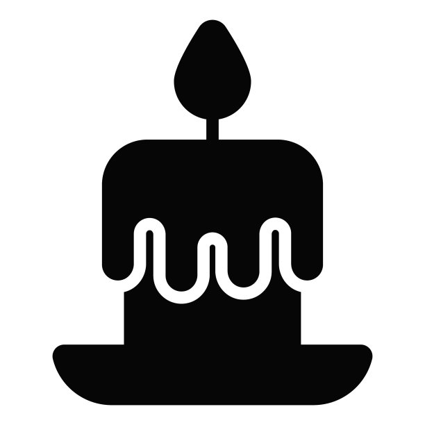 蜡烛雕文图标，圣诞快乐和新年快乐的网页和移动设计图标。图片下载