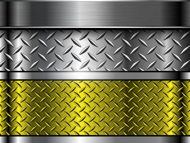 金属银背景，3d金属金属银黄金背景，3d金属闪亮铬与钻石板纹理图片下载