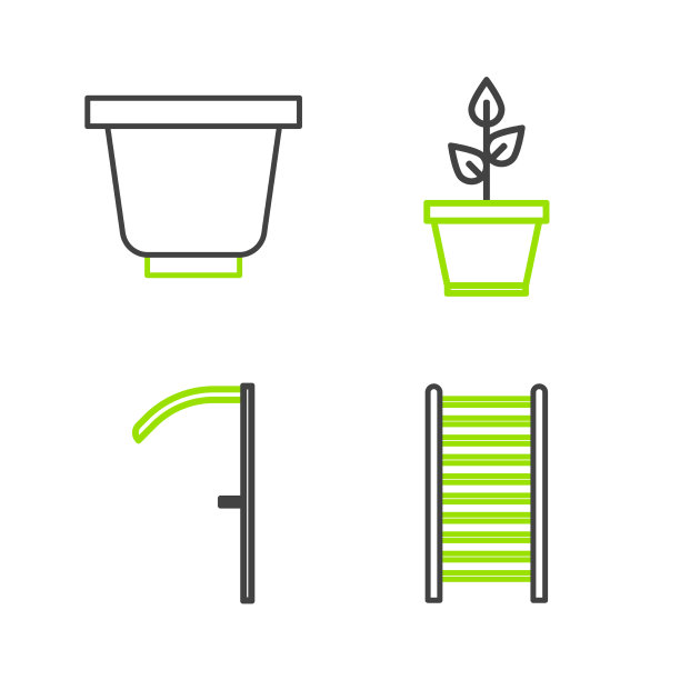 设置线木楼梯镰刀植物在花盆图片下载
