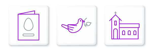 集行教堂大楼的贺卡与快乐图片下载