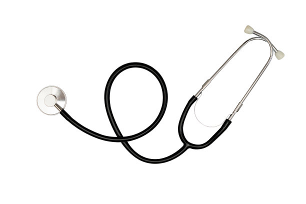 医疗设备，白色背景的医用听诊器。图片下载