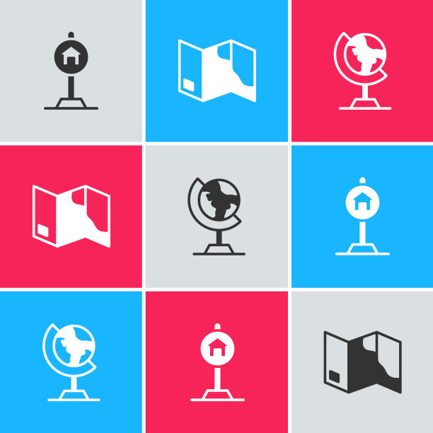 设置酒店标志为交通折叠地图和地球图片下载