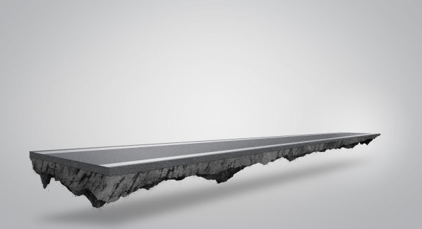 白色背景的道路三维插图。运输物流。商业零售。买卖双方设计。笔直的沥青公路。高速公路道路广告设计。图片下载