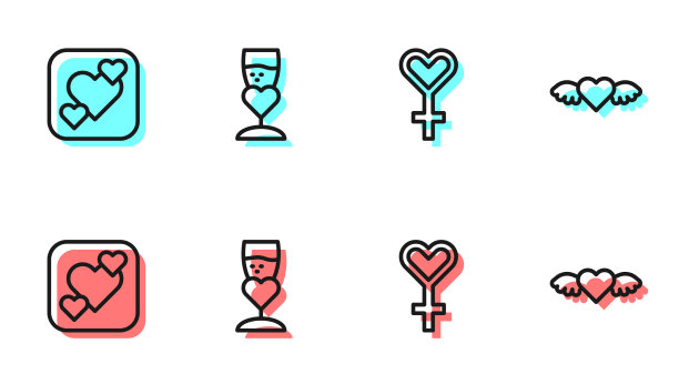 设线女性象征心玻璃的图片下载