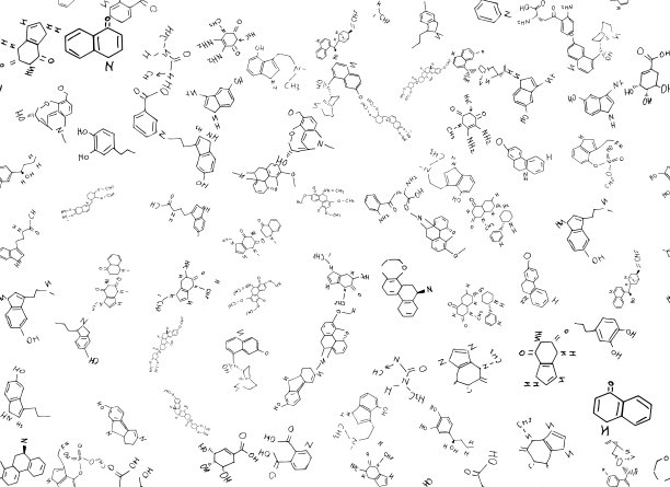 化学公式。科学、教育背景就白了。手绘。图片下载
