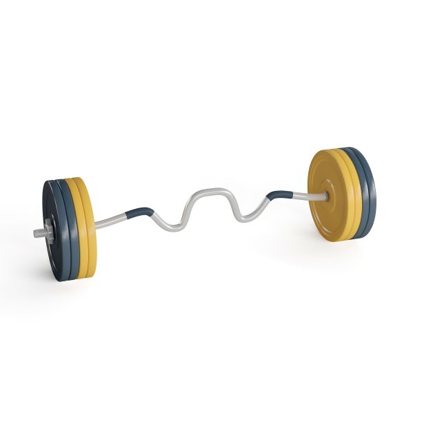 白色背景中孤立的杠铃三维渲染图片下载