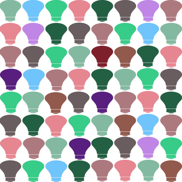 无缝多色灯泡图案图片下载
