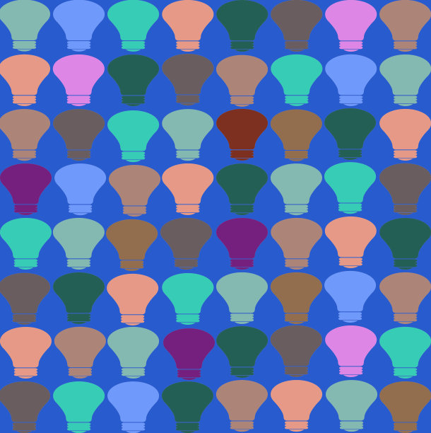 无缝多色灯泡包装纸图案图片下载