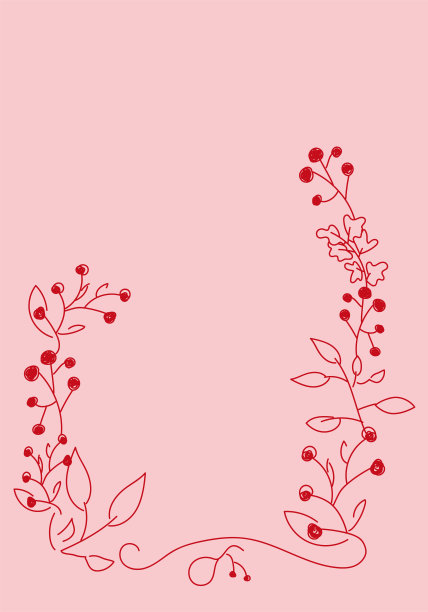 向量。圣诞快乐和新年快乐的花卉背景，复制空间为您的文字。乡村垂直框架模板圣诞贺卡，婚礼请柬，聚会邀请。手绘草图。图片下载