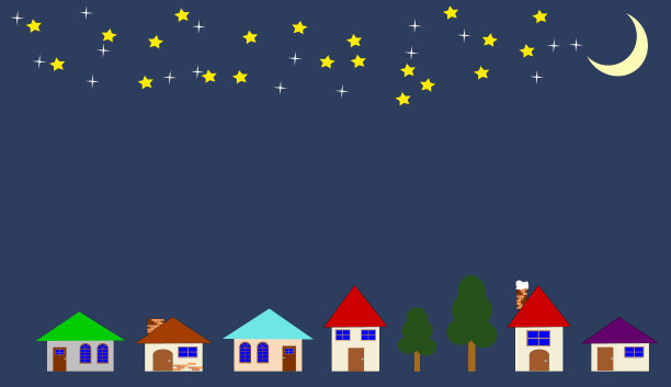 夜晚星空和城市风景图片下载