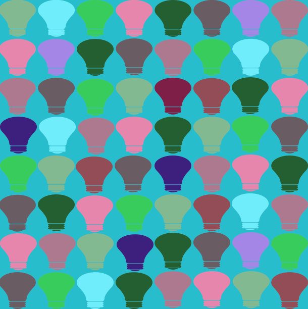 无缝多色灯泡包装纸图案图片下载