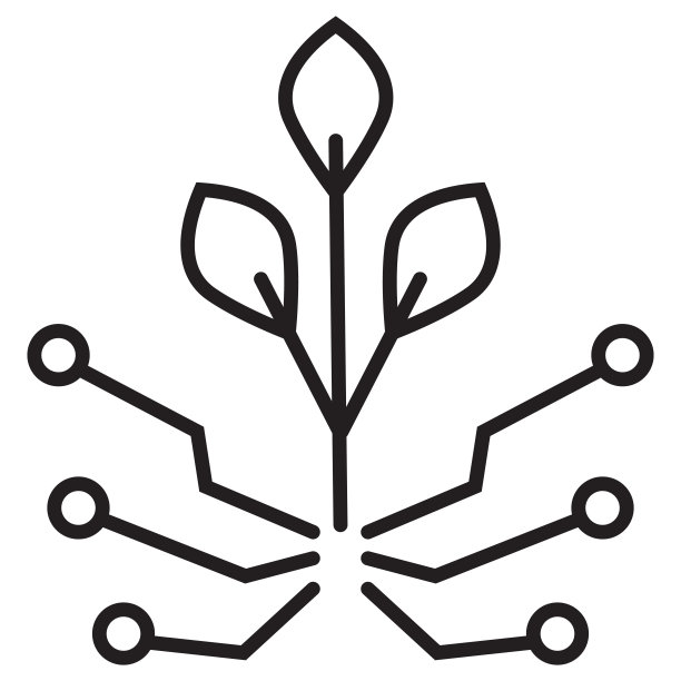 智能农业图标。农业技术。农场的标志。生态科技的象征。图片下载