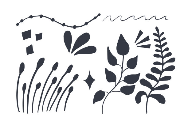 集新潮美学有机造型抽象斑点元素质感集合波西米亚孤立在白色背景。最小形式元素的设计。矢量图图片下载