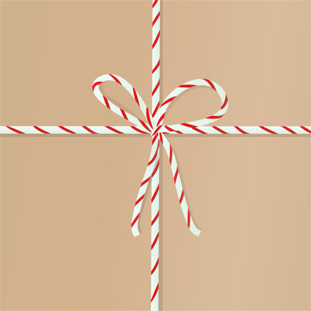 插画的形式是用绳子绑着的圣诞礼品盒图片下载