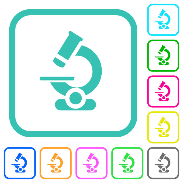 显微镜生动的彩色平面图标图片下载