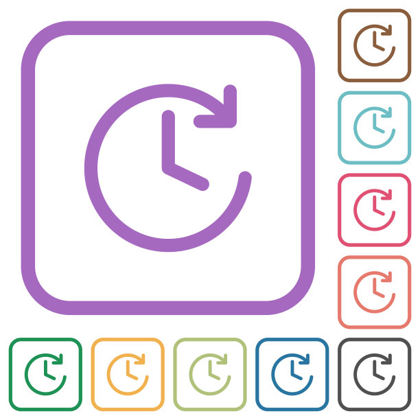 圆形向前箭头和时钟简单的图标图片下载