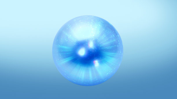 珍珠球动画运动的一种等离子球蓝色魔法水晶球。图片下载