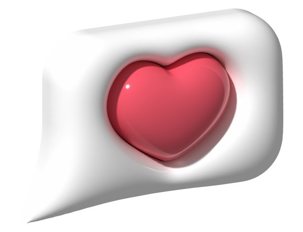 3D心像语音泡泡图标。社交媒体的3D元素渲染插图孤立在白色背景上。像的象征。消息与类似的通知，在线社交交流。粉色，红色，白色。图片下载