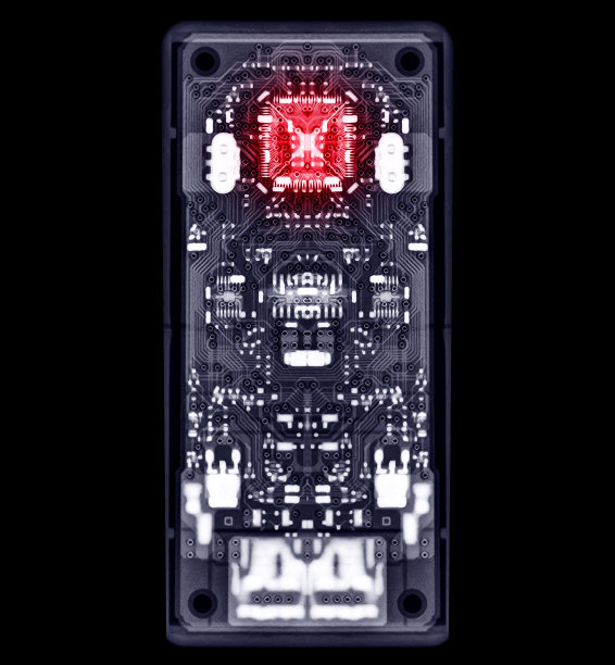 摩托车或大摩托车的发动机控制单元或ECU的x射线图像。图片下载