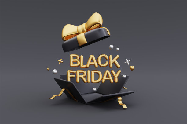 黑色星期五超级销售与打开的礼品盒。圣诞和新年促销，3d渲染。图片下载