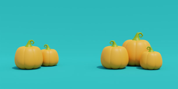 万圣节快乐与杰克灯南瓜人物，传统的十月节日，3d渲染。图片下载