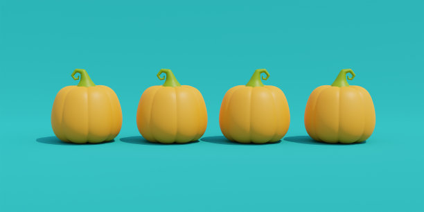 万圣节快乐与杰克灯南瓜人物，传统的十月节日，3d渲染。图片下载