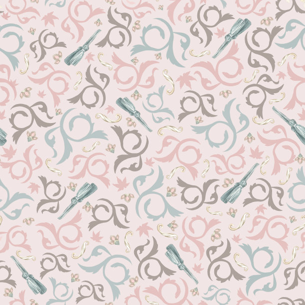 字母组合和笔刷，粉色，图案。图片下载