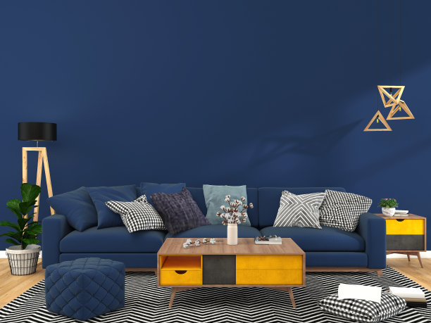 房间里有沙发，旁边放着一盏灯。图片下载