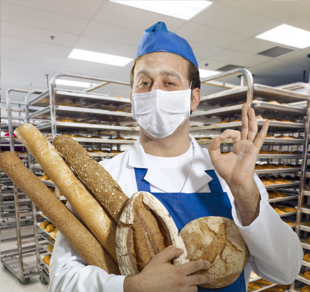 戴口罩的面包师图片下载