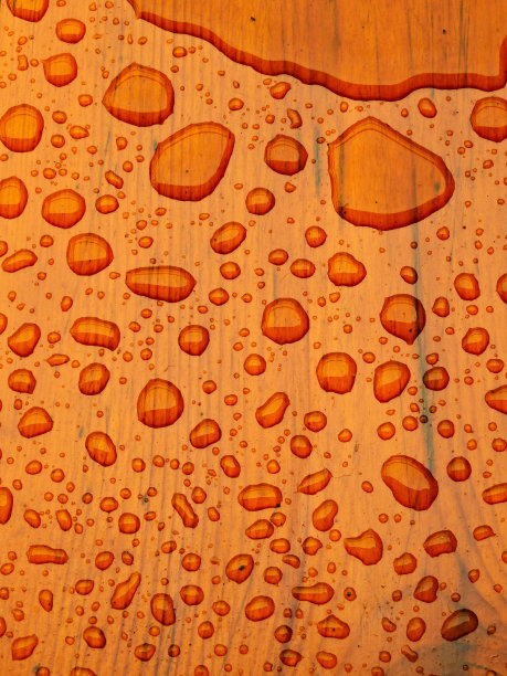 雨后木桌被水覆盖。图片下载