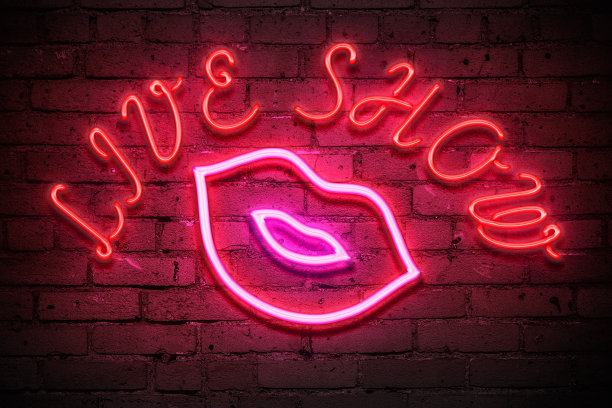 现场表演霓虹灯招牌背景海报吧图片下载