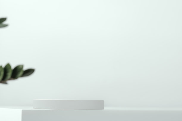 具有几何形状的抽象极小场景。圆柱形木制讲台。产品展示，模型，展示化妆品，讲台，舞台底座或平台。图片下载