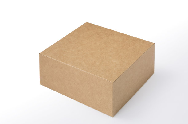 棕色方框在白色背景与剪切路径图片下载