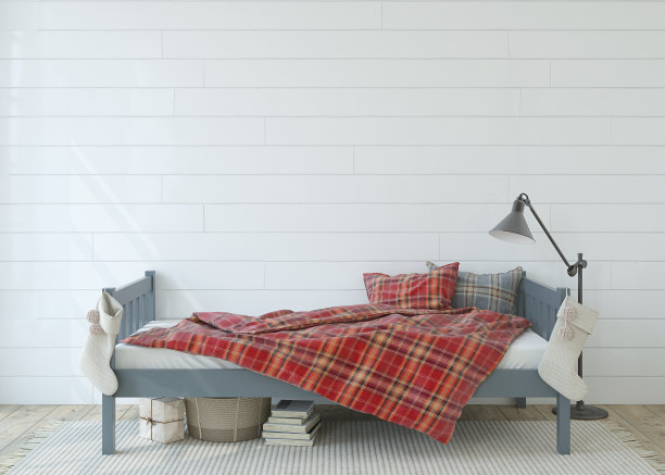 圣诞节室内模型。圣诞节的托儿所。3 d渲染。图片下载