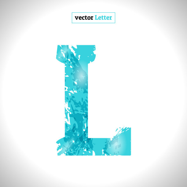 垃圾矢量符号L.字体蓝色素描风格。图片下载