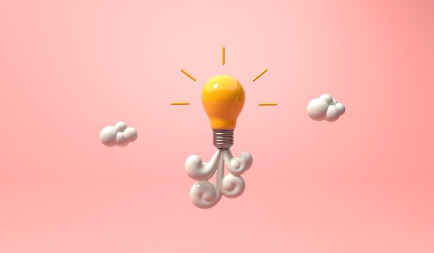 灯泡像火箭一样飞向天空- 3D图片下载