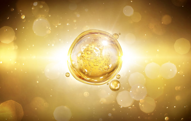 化妆品油或化妆品精华液滴在白色背景，3d渲染。图片下载