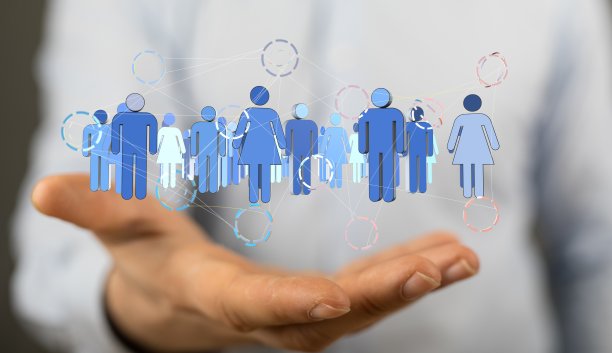 一个抽象的社交网络方案，包含了商务人员图片下载