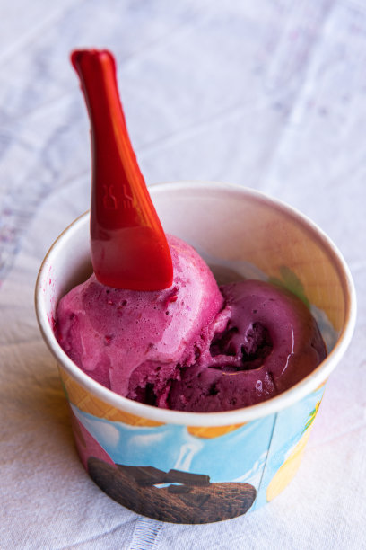 土耳其安塔利亚省凯科瓦地区的Kalekoy村，一杯传统的黑莓冰淇淋。图片下载