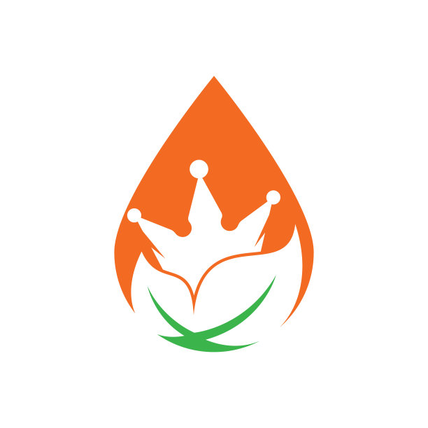 叶冠滴形概念矢量标志设计。图片下载