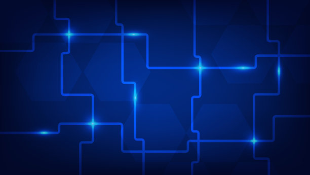 高科技数字技术和未来的通信背景与线和蓝色照明图片下载
