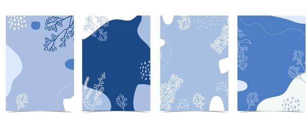 可爱的冬季背景与蓝色的花图片下载