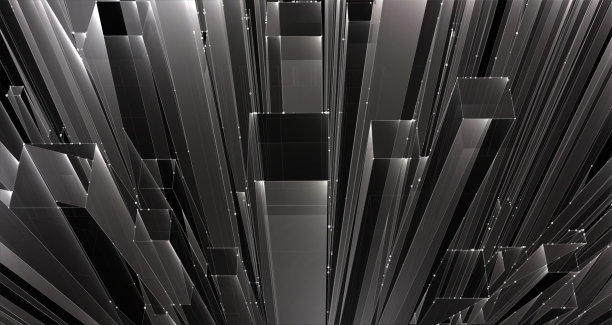 矢量抽象三维晶体。城市的屋顶上，一大片杂乱的玻璃挂件。图片下载