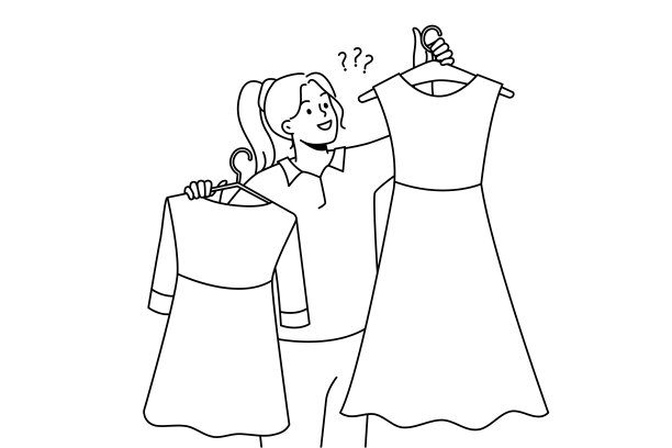 挂着衣服的微笑女人图片下载