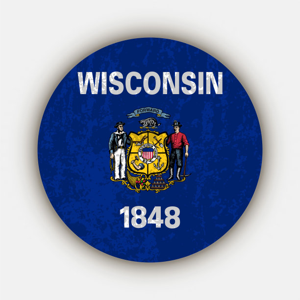 威斯康辛州旗。矢量插图。图片下载