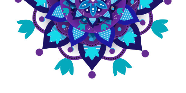 蓝色和紫色的曼荼罗背景图片下载