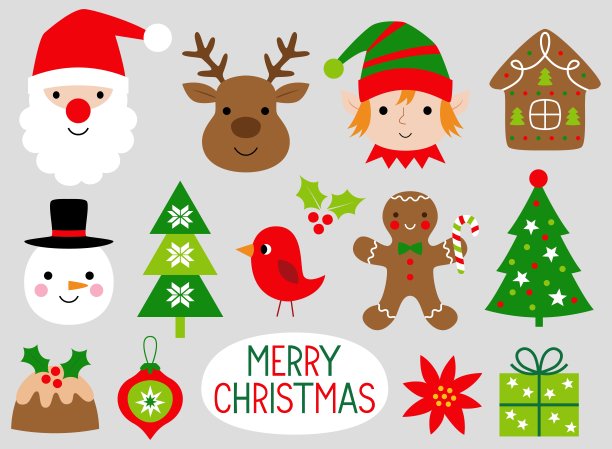 圣诞卡通矢量设计元素图片下载